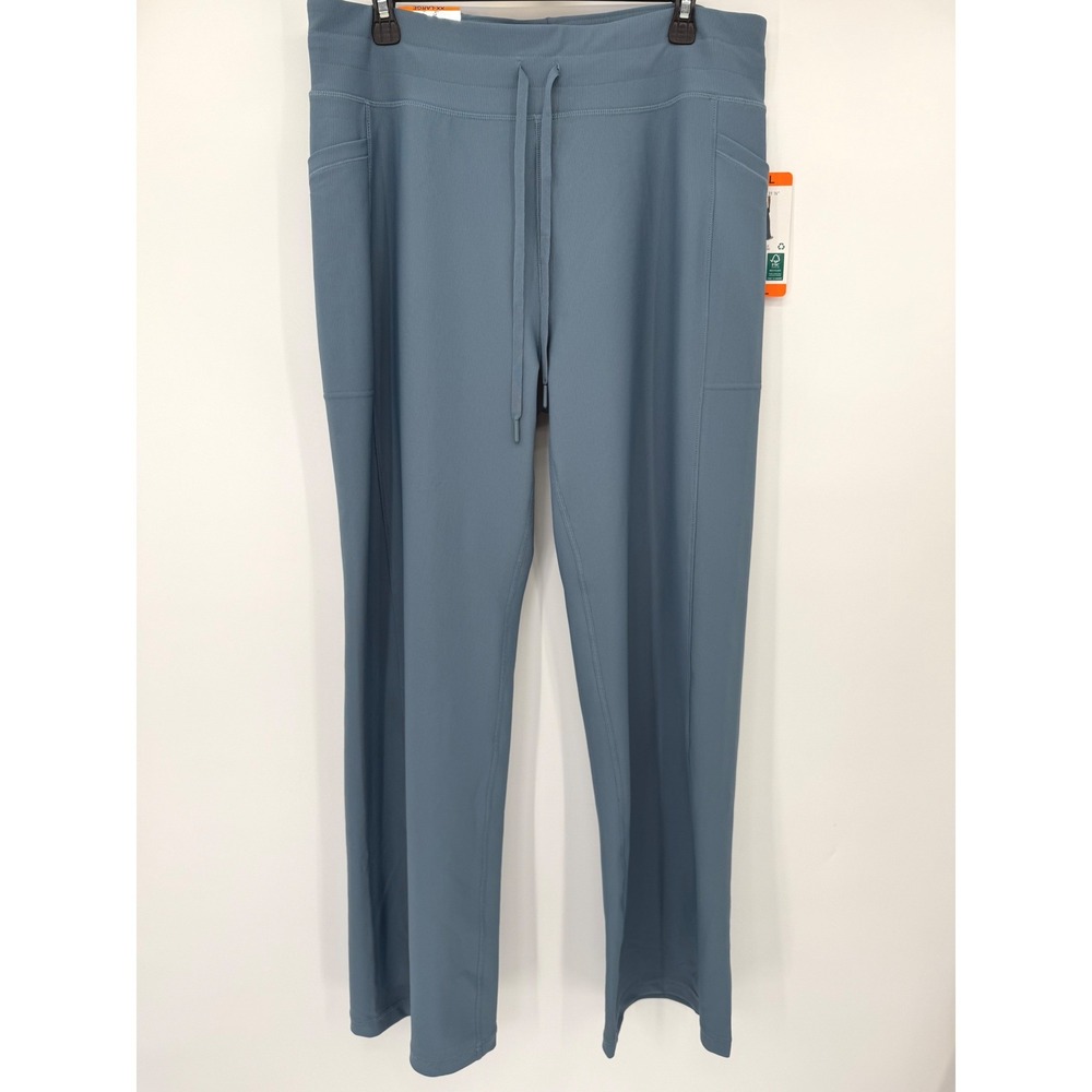 32 Degrees Active Flare Pant Women XXL Blue Cool Ribbed Pockets 1752055